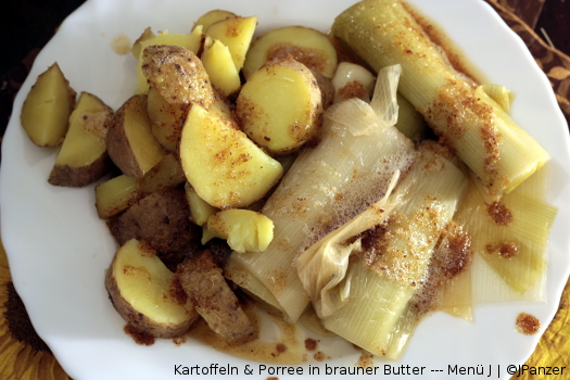 Kartoffeln & Porree in brauner Butter