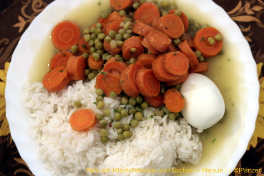 Reis mit MischGemüse und Kochei --- Menü