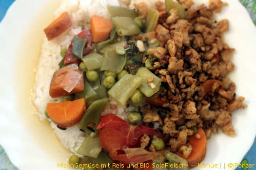MischGemüse mit Reis und BIO SojaFleisch --- Menü