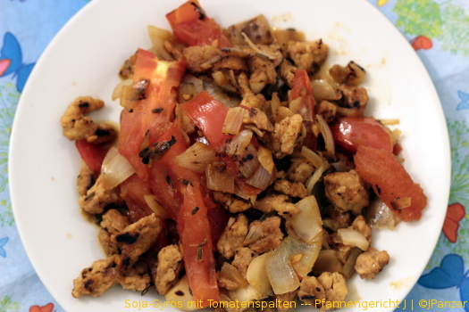 Soja-Gyros mit Tomatenspalten — Pfannengericht