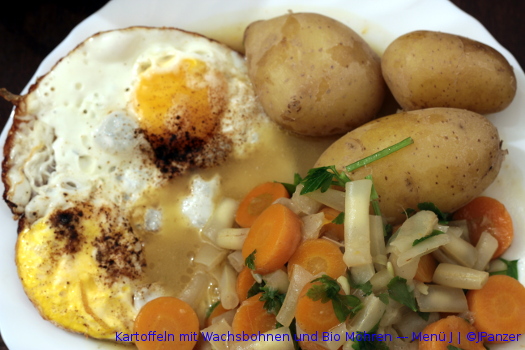 Kartoffeln mit Wachsbohnen und Bio Möhren