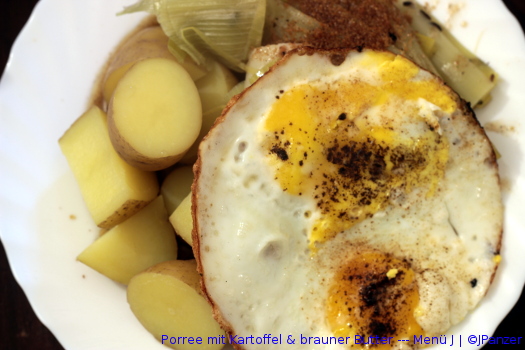 Porree mit Kartoffel & brauner Butter — Menü