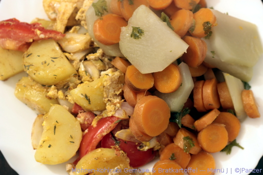 Möhren-Kohlrabi Gemüse & Bratkartoffel