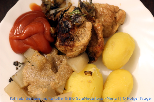 Kohlrabi Gemüse, Kartoffel & SojaMedaillons