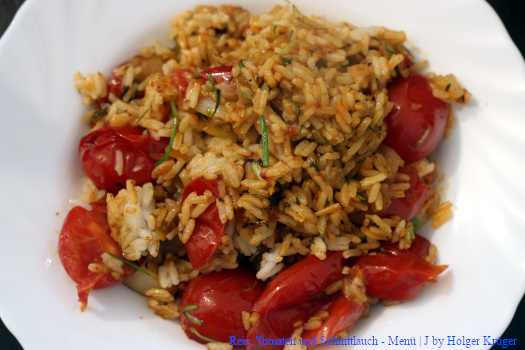 Reis, Tomaten und Schnittlauch – Menü | J