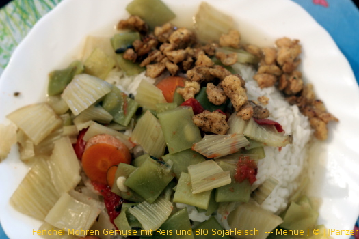 Fenchel Möhren Gemüse – BIO SojaFleisch  – Menü