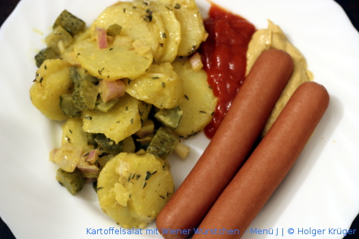 Kartoffelsalat mit Wiener Würstchen - Menü - Unsere Kochecke