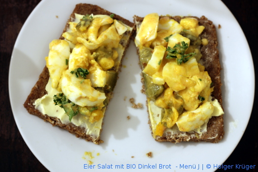 Eier Salat mit BIO Dinkel Brot  – Menü